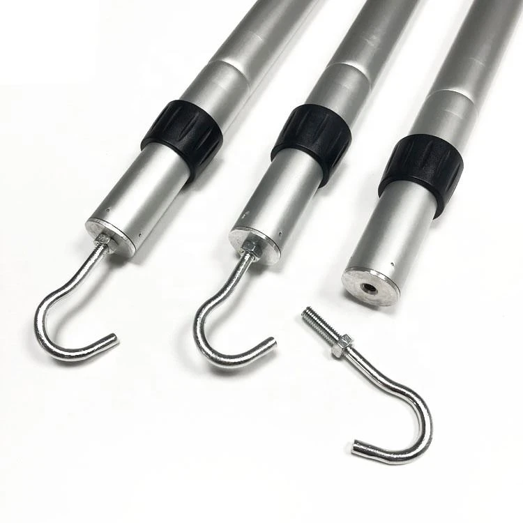 Aluminum Telescopic Pole with Hooks for Opening Roof Window